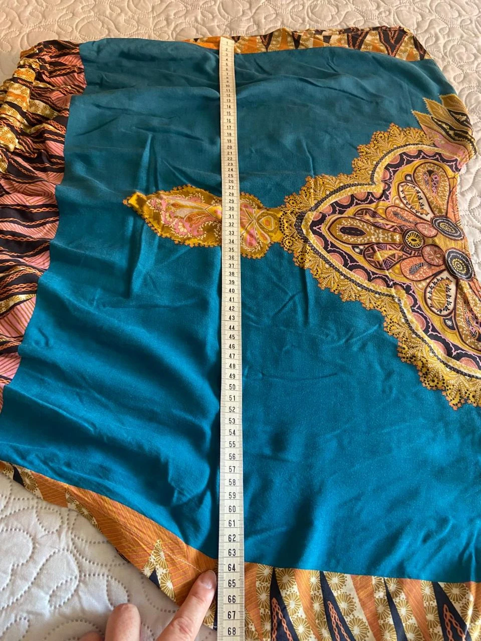Blusón, caftán estilo étnico, azul turquesa y dorado - SuiteBlanco. Talla Única – photo 10